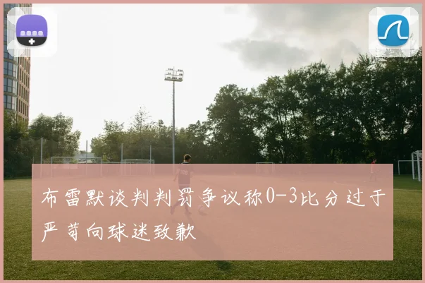 布雷默谈判判罚争议称0-3比分过于严苛向球迷致歉